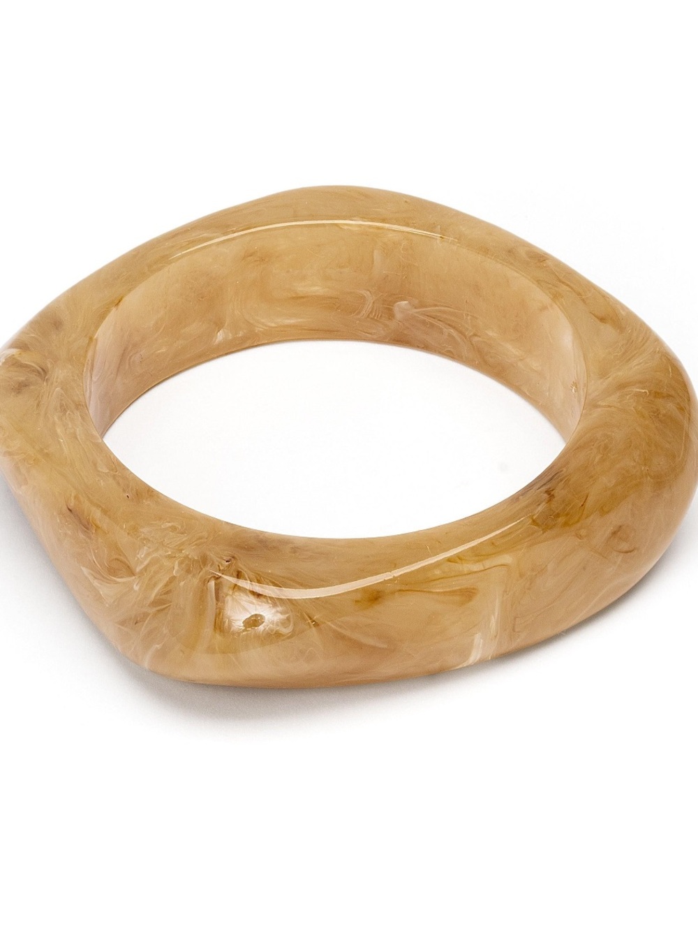 New Mayamar Beige Marbled acrylic Bangle Bracelet - Picture 2 of 2